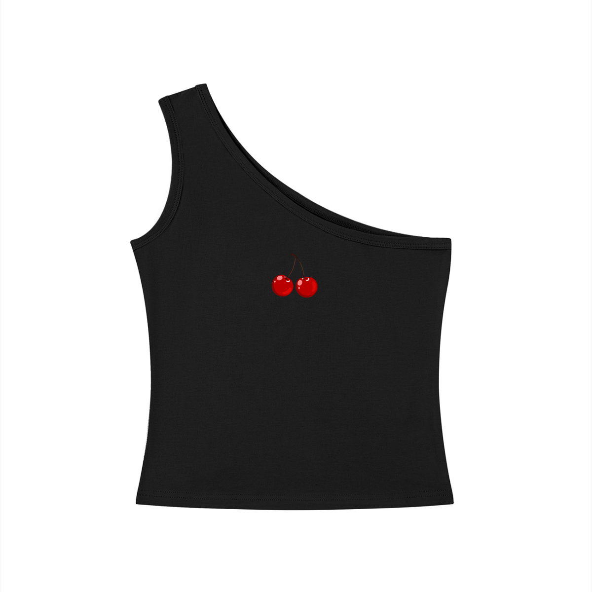 top,tops,sporty,cherry,black,white,gray,oneshoulder