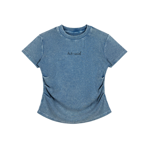 top,t-shirt,blue,tops,anti-social,vintage