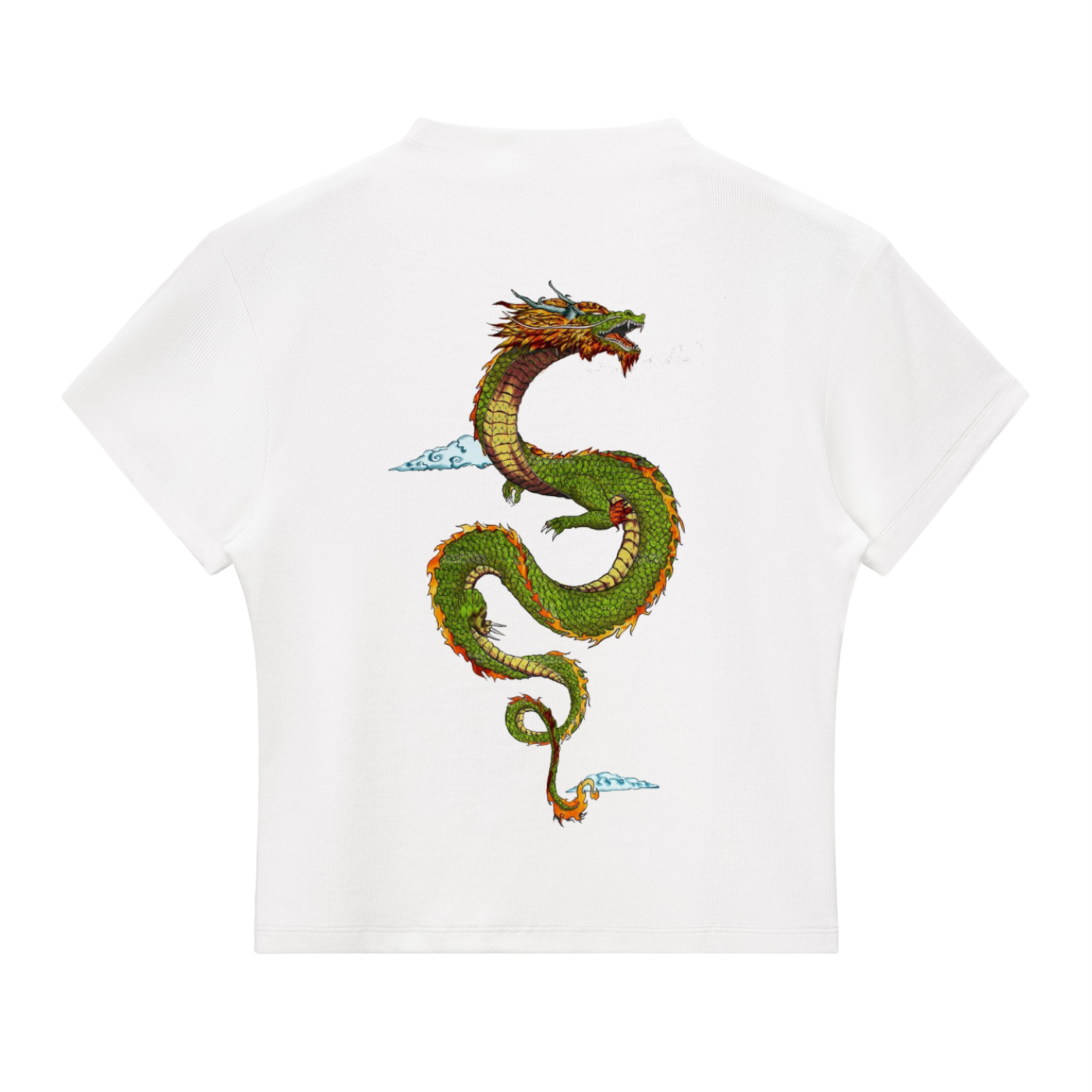 t-shirt,top,white,dragon,tops,print