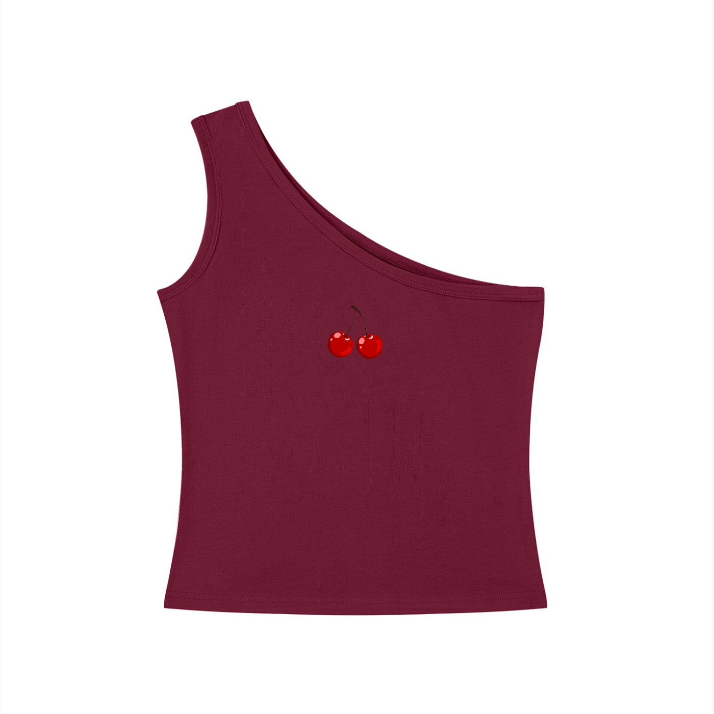 top,tops,sporty,cherry,black,white,gray,oneshoulder