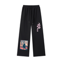 pants,sweatpants,gray,black,matching set,sets,loungewear,cat,sakura