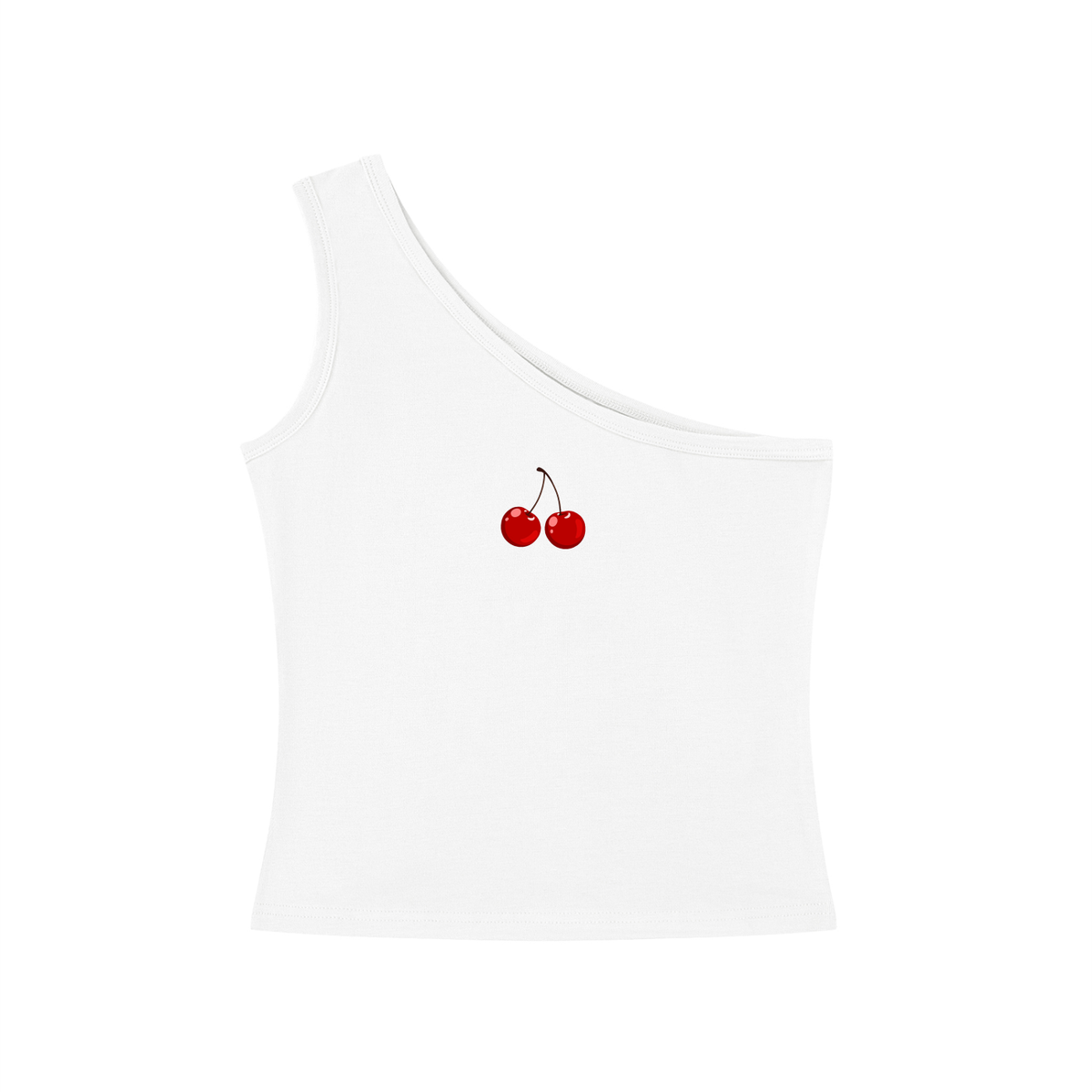 top,tops,sporty,cherry,black,white,gray,oneshoulder