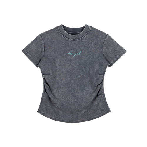 top,T-shirt,gray,tops,angel,vintage