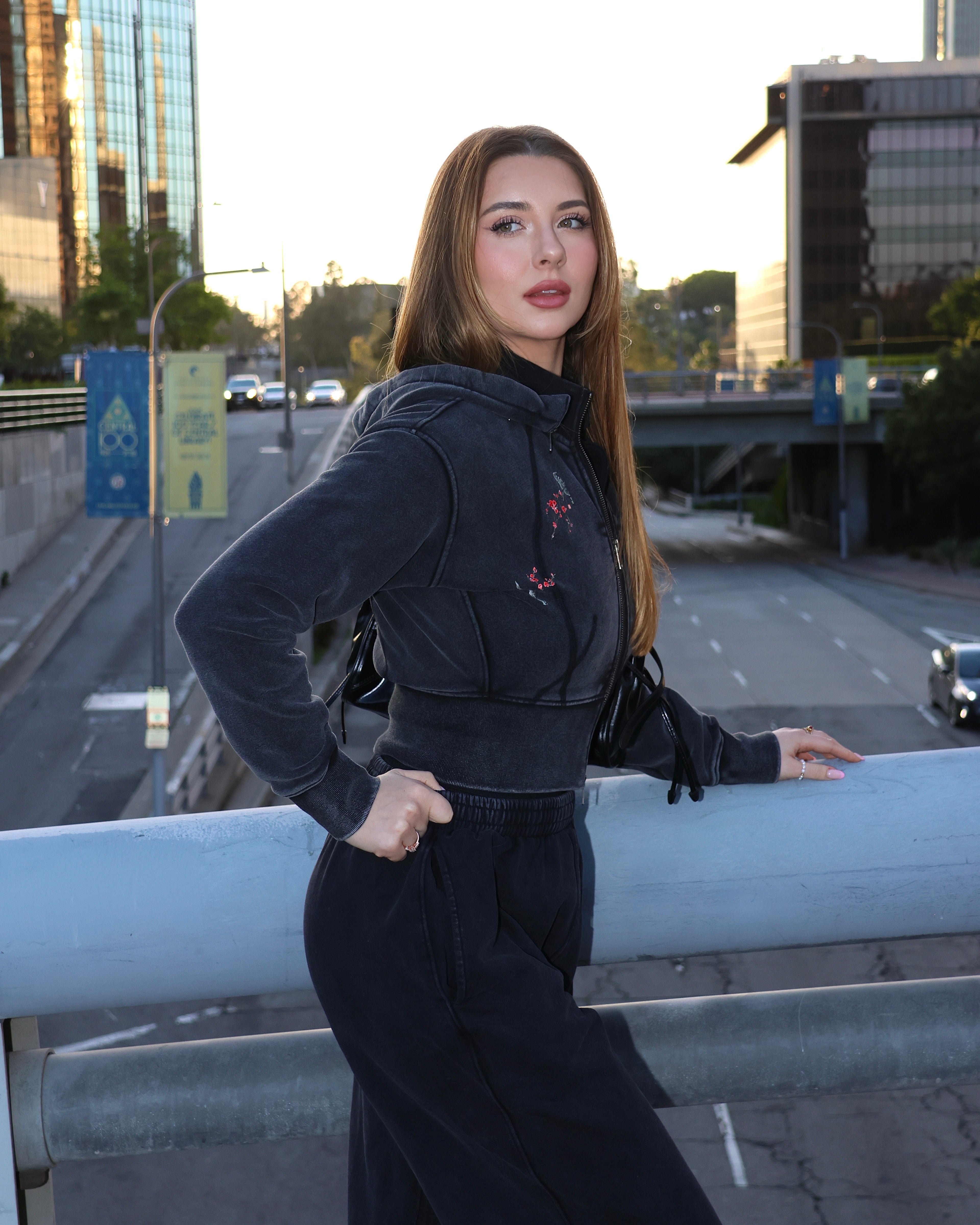 Vintage Washed Cropped Fleece Hoodie