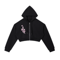 top,hoodie,jacket,set,matching set,gray,black,sakura,print,loungewear
