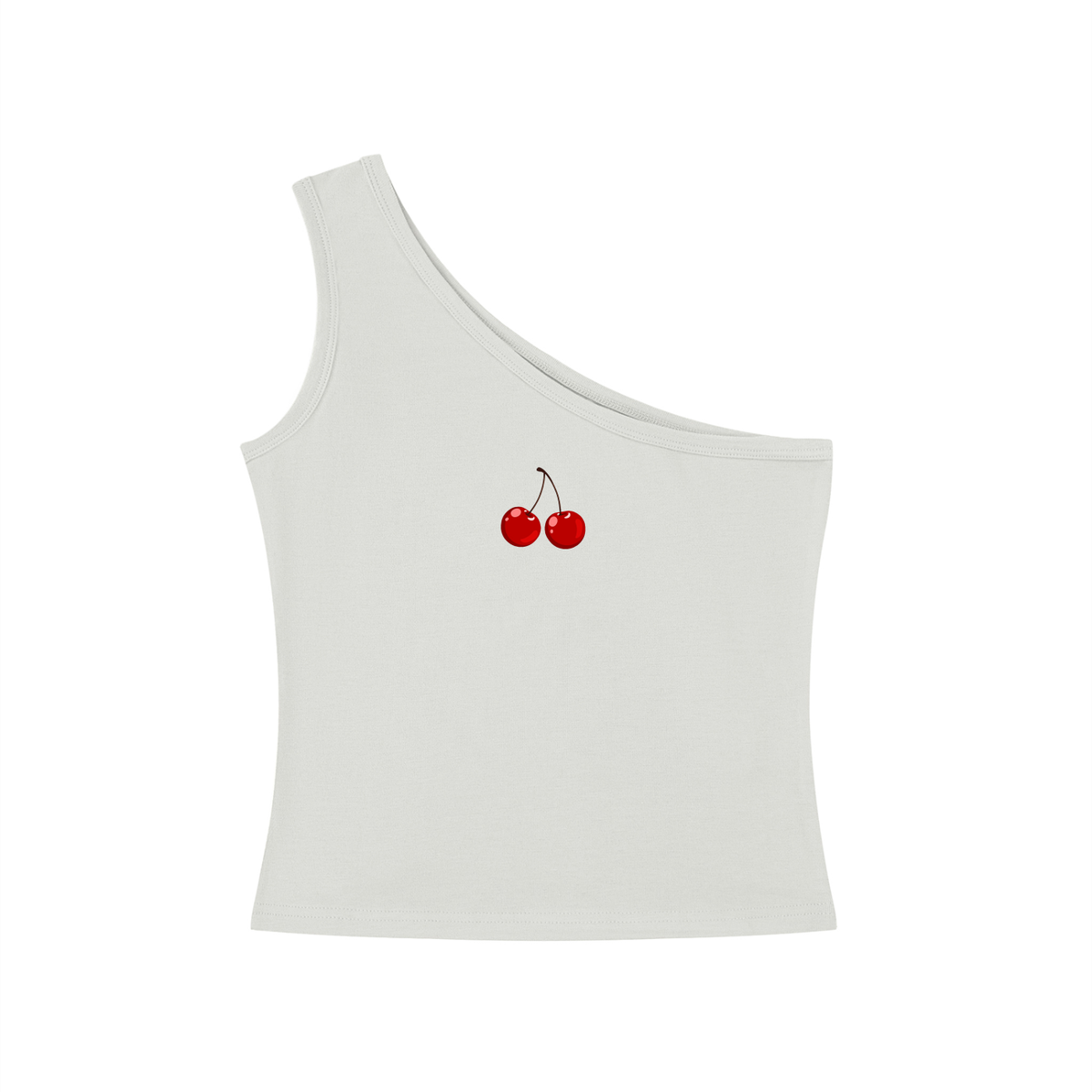 top,tops,sporty,cherry,black,white,gray,oneshoulder