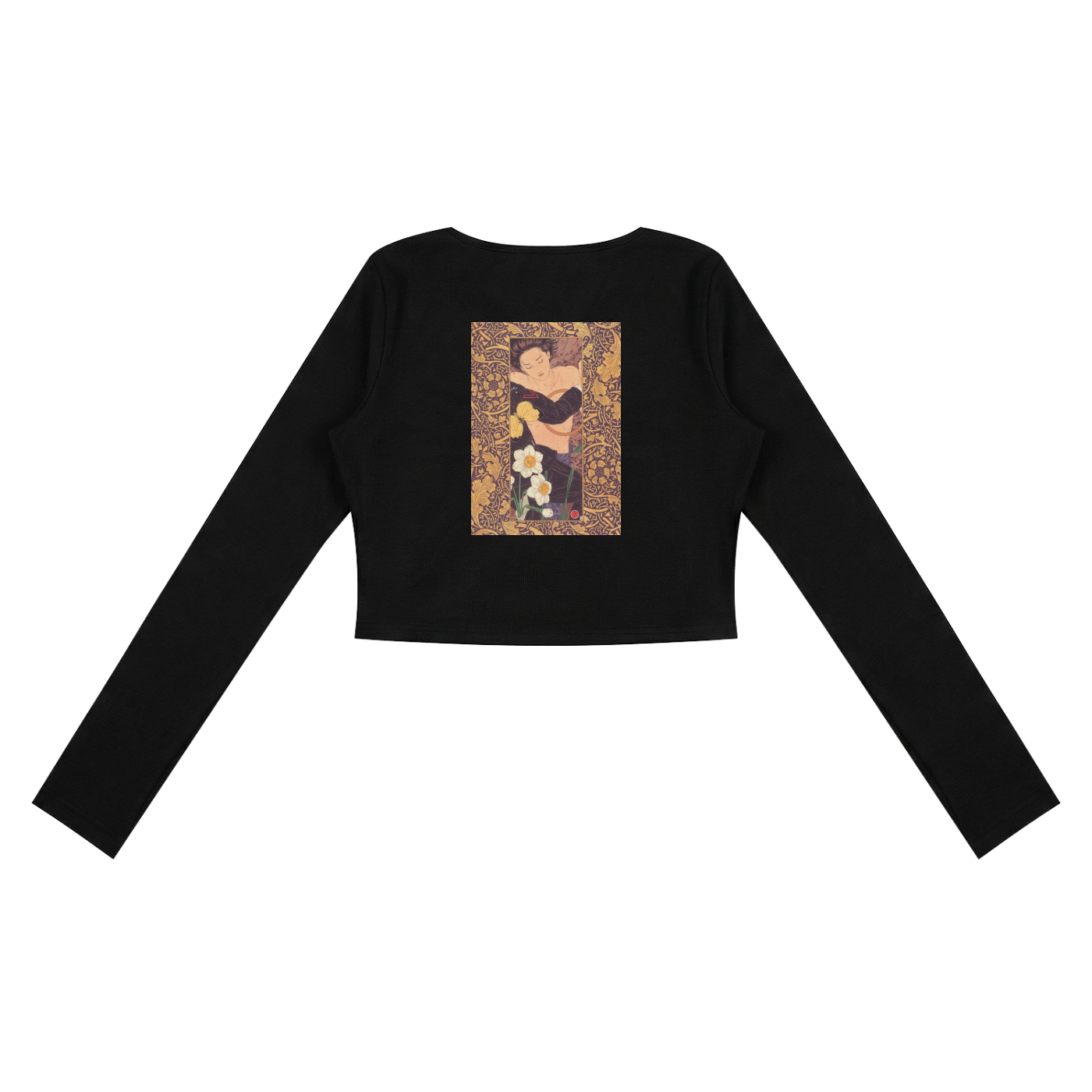 top,longsleeve,black,cropped,tops,print,basic,anime