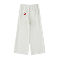 pants,sweatpants,cherry,gray,wideleg,beige,sporty
