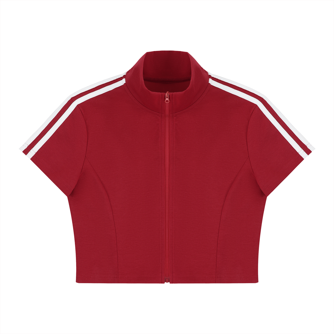 top,tops,black,red,sporty,stripes,zipup