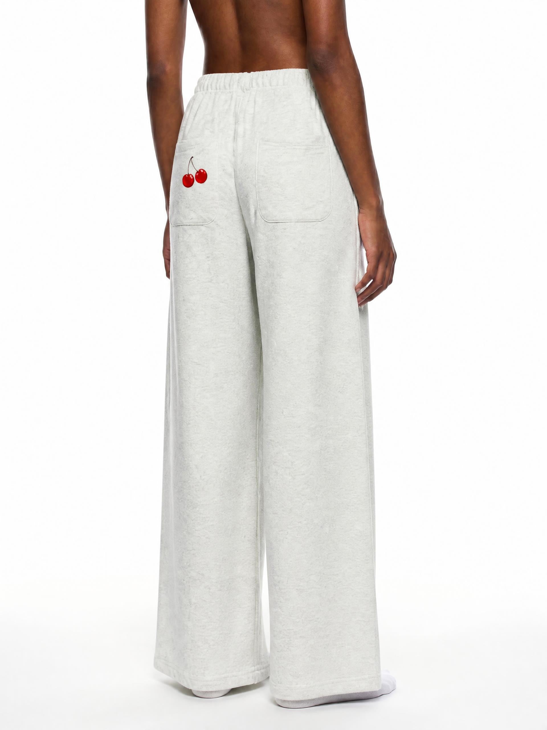 pants,sweatpants,cherry,gray,wideleg,beige,sporty