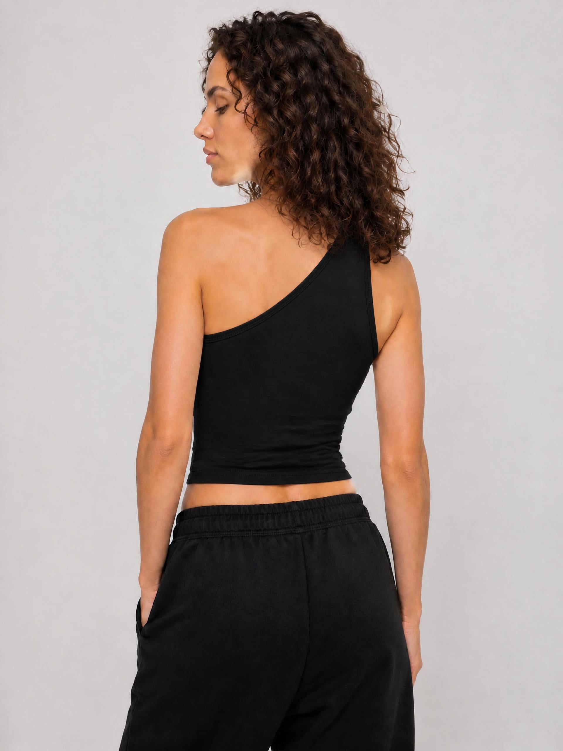 top,tops,sporty,cherry,black,white,gray,oneshoulder