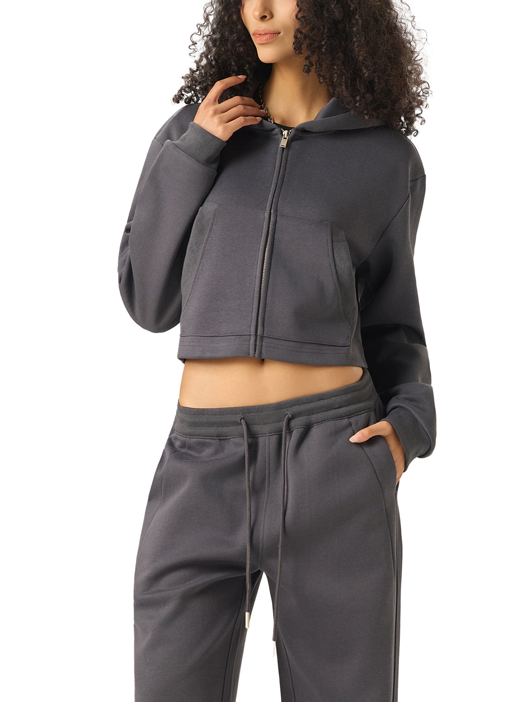 top,hoodie,jacket,longsleeve,gray,black,loungewear,sporty,set